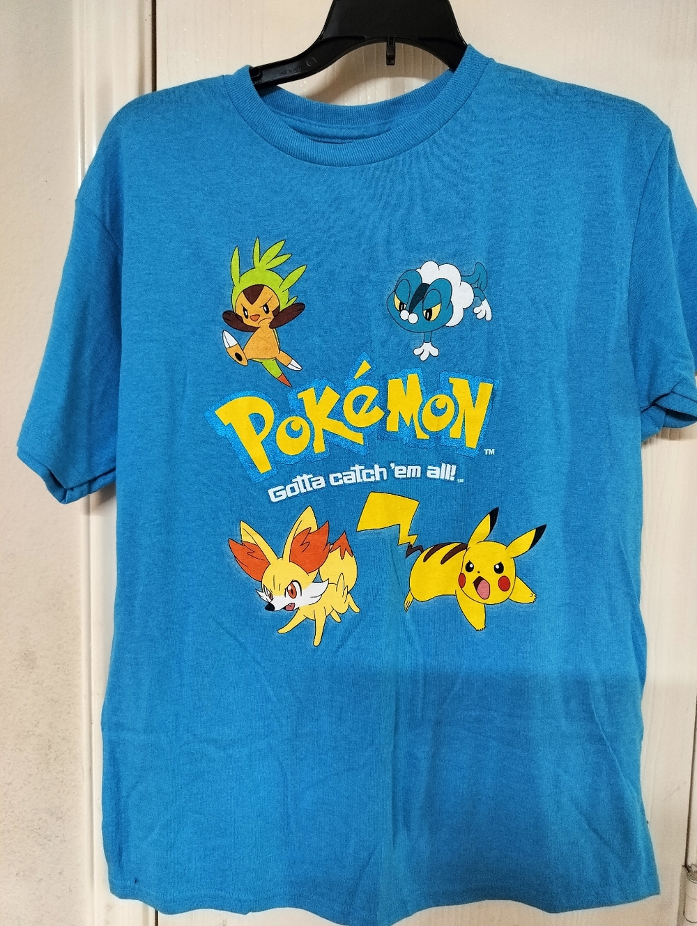 Pokemon Light Blue Logo Tee with Black Print